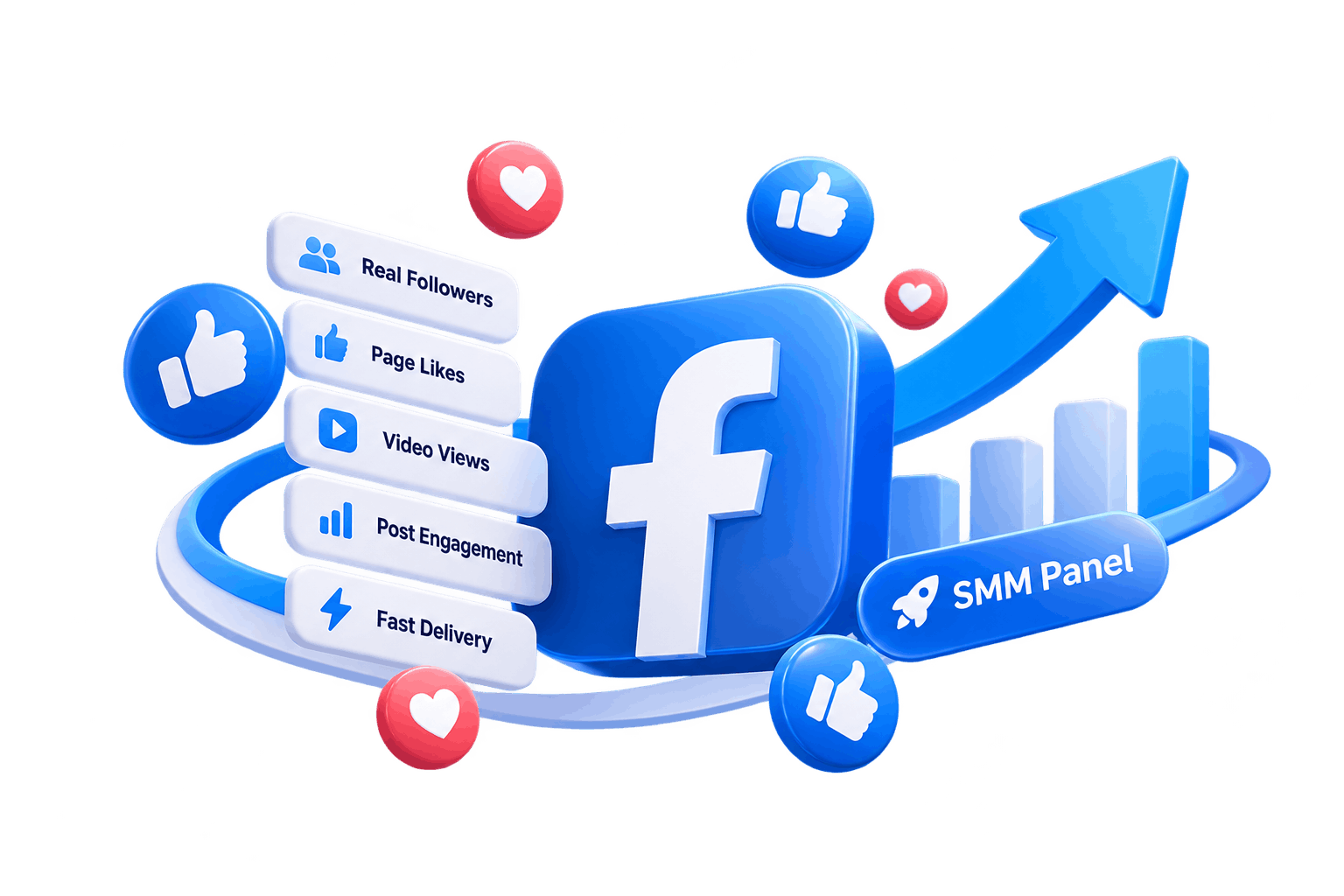 Facebook services illustration for SMMCute