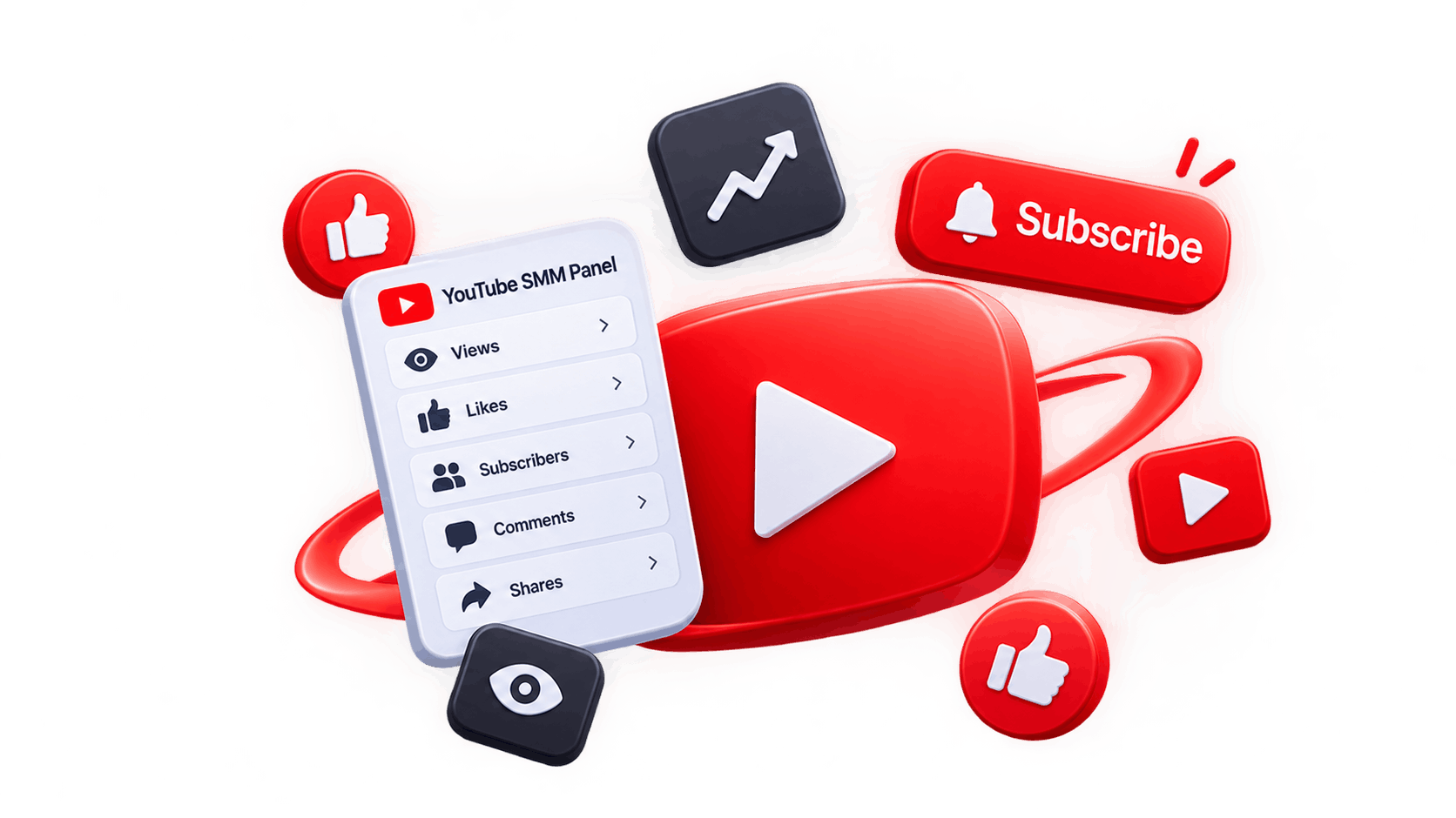 YouTube services illustration for SMMCute